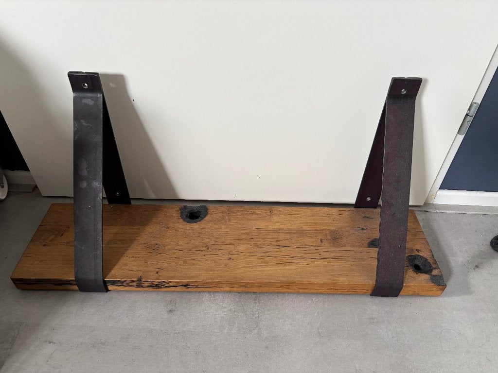 plank van oude wagononderdeel 80x20 cm wandplank, Ophalen, Zo goed als nieuw