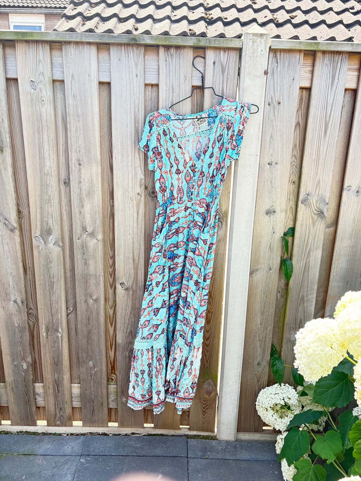 Jurk ibiza style, Ophalen of Verzenden, Zo goed als nieuw, Maat 38/40 (M), Onder de knie
