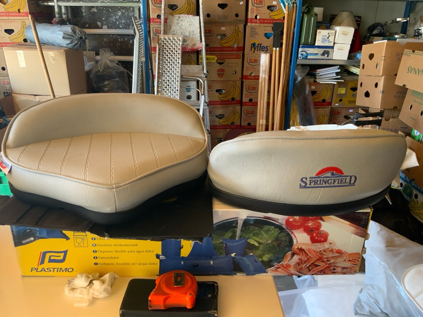 Springfield bootstoelen - Set van 2 grijs, Watersport en Boten, Ophalen, Gebruikt, Interieur en Kussens