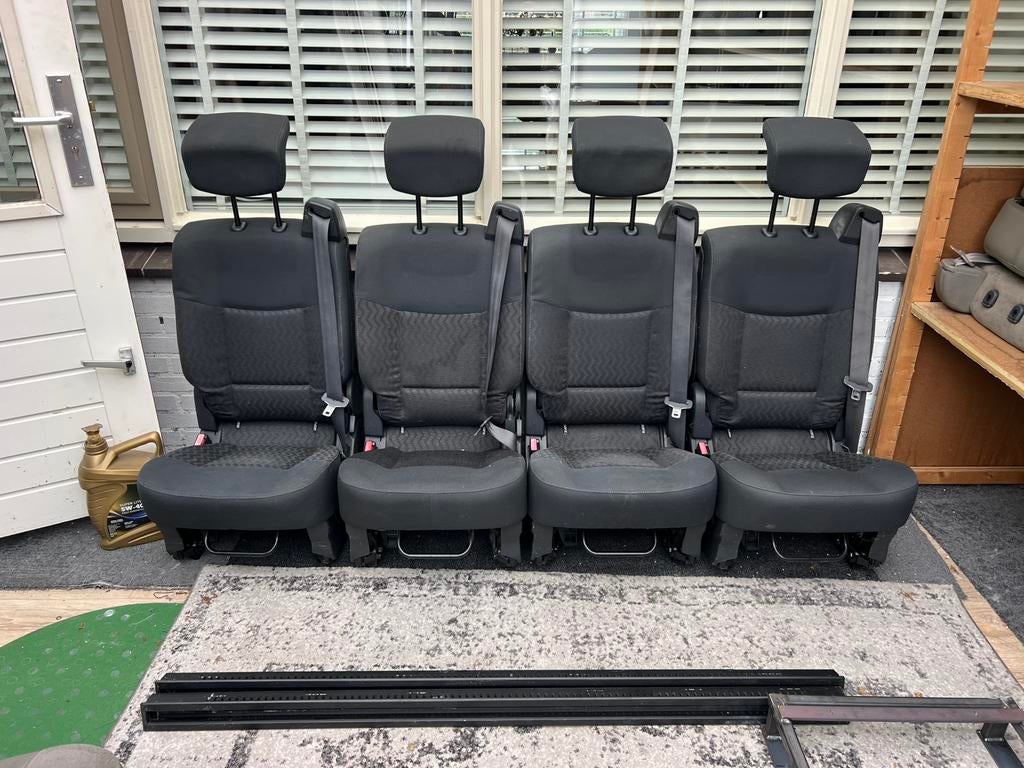 Laatste 4 zwart stoffen stoelen 3p gordel isofix camper bus, Ophalen of Verzenden, Gebruikt