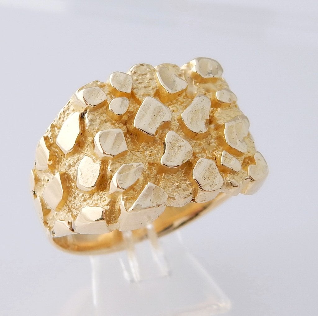 Zware brede 14 karaat Gouden Piet Piet Ring Herenring, Jw, 20 of groter, Verzenden, Heer