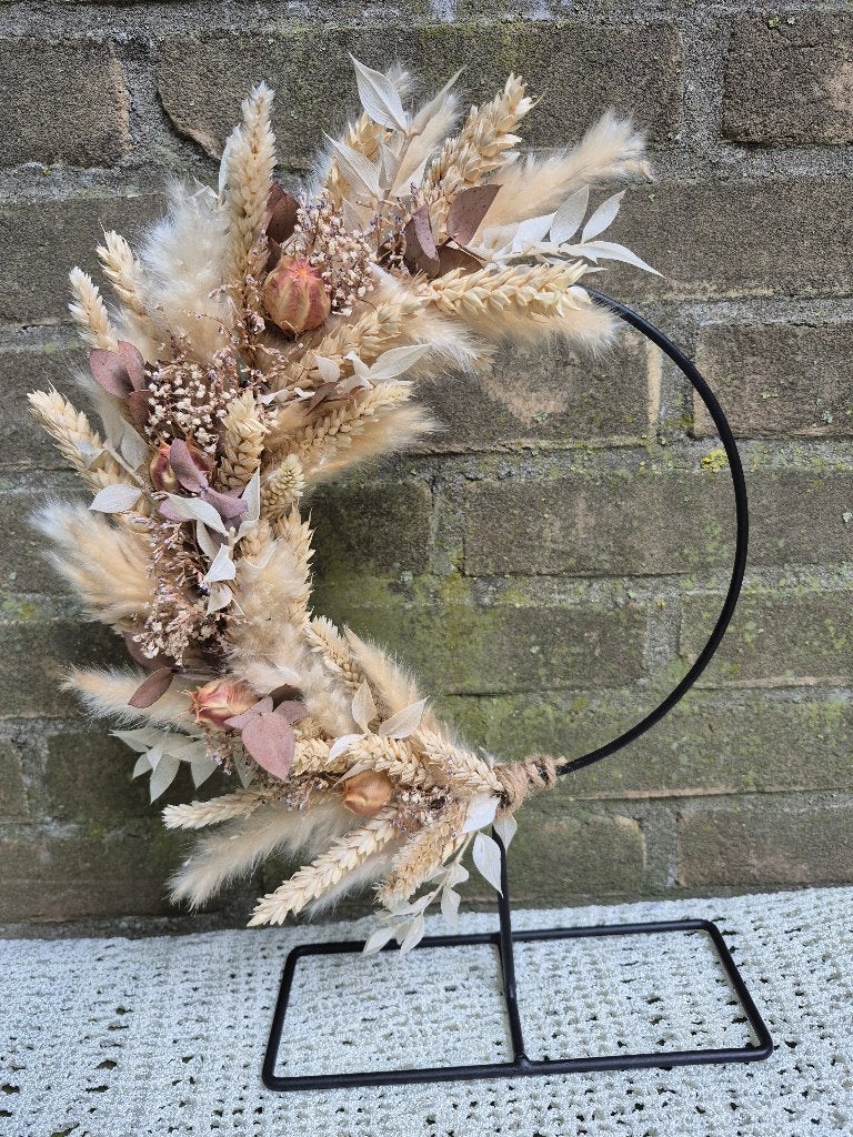 standaard met strobloemen, Ophalen of Verzenden, Zo goed als nieuw