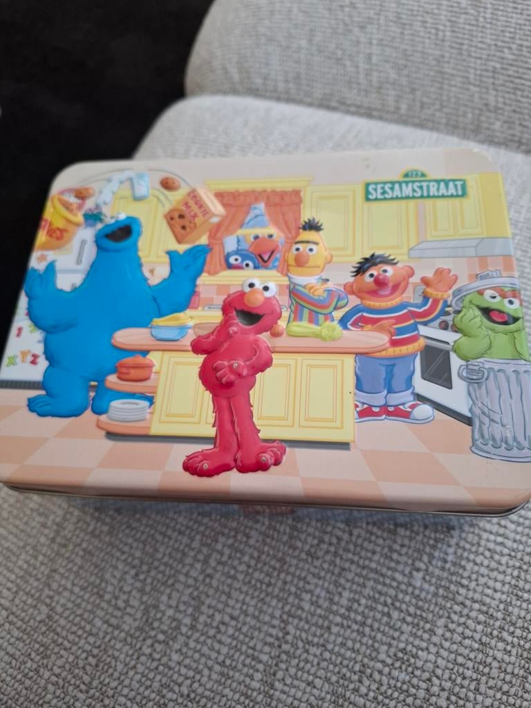 Vintage Sesamstraat blik - Douwe Egberts, Verzamelen, Ophalen, Gebruikt, Overige, Douwe Egberts