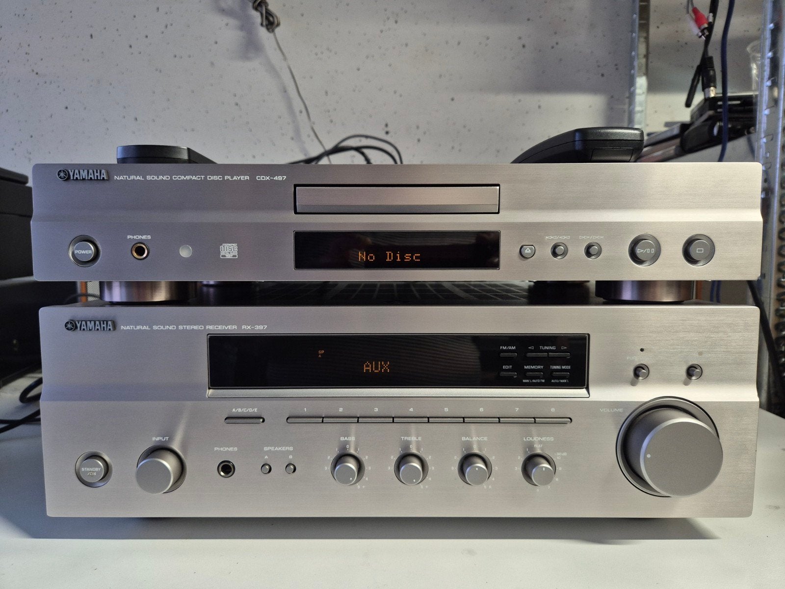 Yamaha RX-397 reciever + CDX-497 CD speler ZGAN + ORG AB, Ophalen of Verzenden, Zo goed als nieuw, Cd-speler, Losse componenten