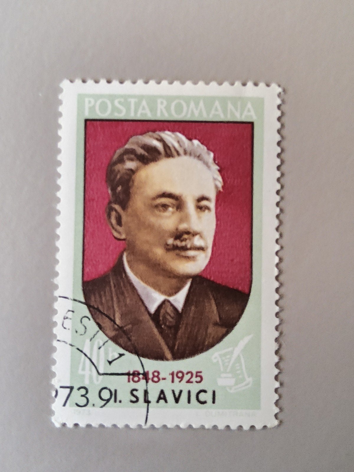 Roemeense postzegel Ioan Slavici (1848-1925), Verzenden, Overige landen, Gestempeld