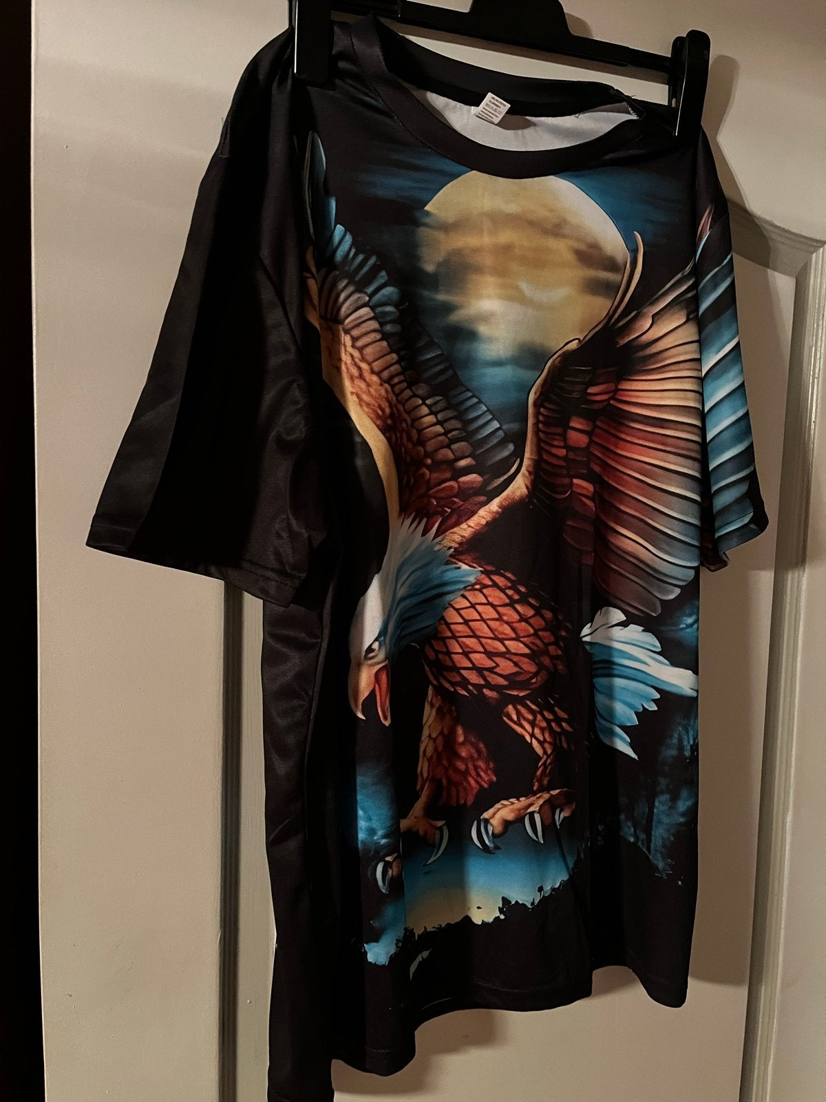 T-shirt met adelaarprint en maan, Ophalen of Verzenden, Nieuw, Zwart