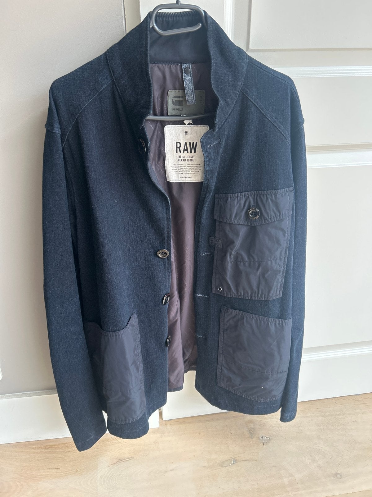 G-Star RAW Indigo Jersey Herringbone Jacket XL, Ophalen of Verzenden, Zo goed als nieuw, Maat 56/58 (XL), Blauw