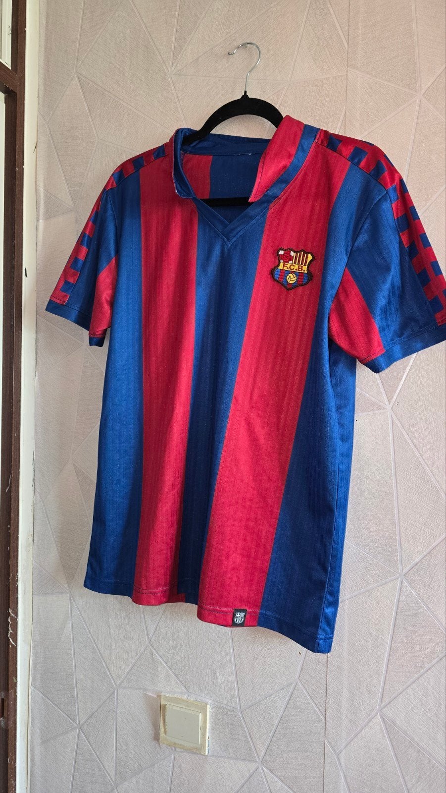 Vintage FC Barcelona voetbalshirt - Jaren '80/ '90, Meerkleurig, Overige maten, Ophalen of Verzenden, Voetbal