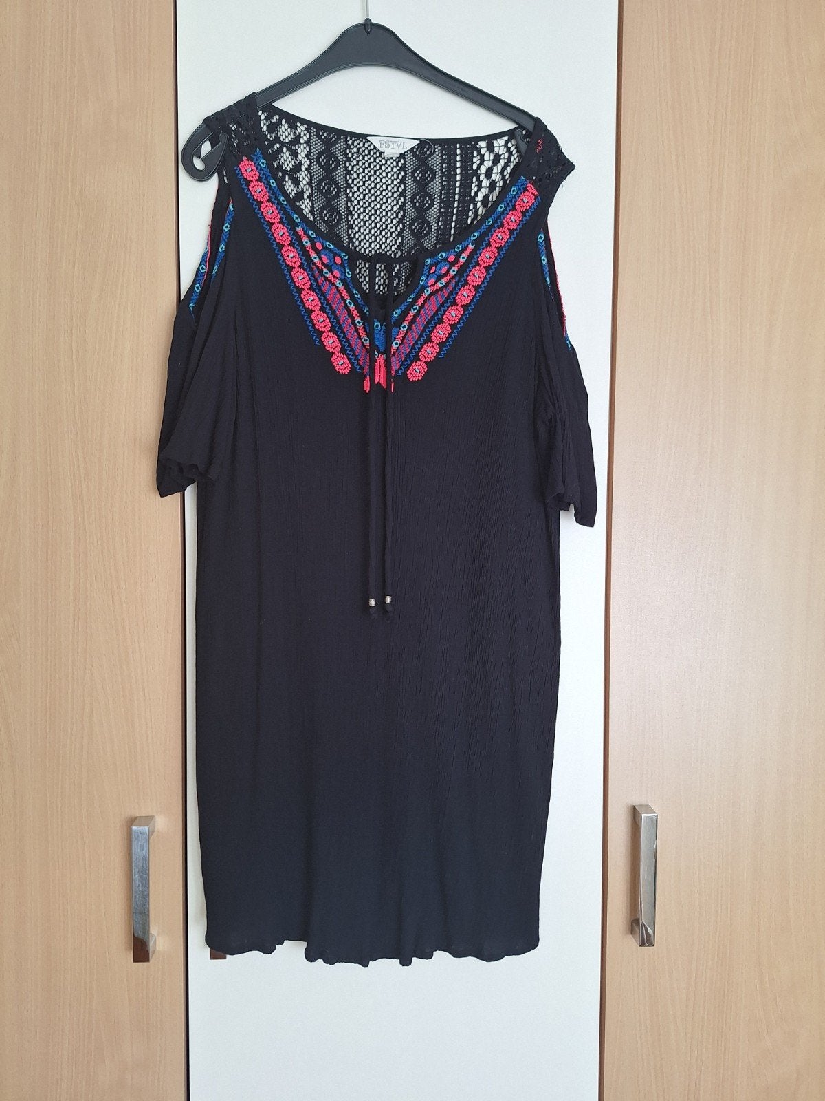 India katoenen jurk, maat 42, Kleding | Dames, Jurken, Zwart, Maat 42/44 (L), Ophalen of Verzenden, Zo goed als nieuw