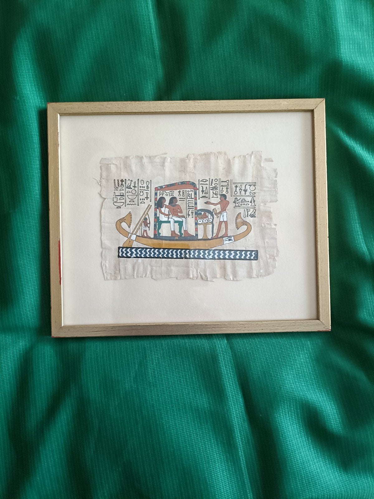 Ingelijst Egyptisch papyrus schilderij, Antiek en Kunst, Ophalen of Verzenden, Klassiek, Overige onderwerpen, Papier