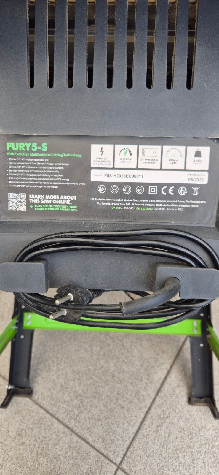 Zaagtafel EVOLUTION FURY5-S  te koop, Ophalen, Cirkelzaag, 70 mm of meer, EVOLUTION FURY5-S