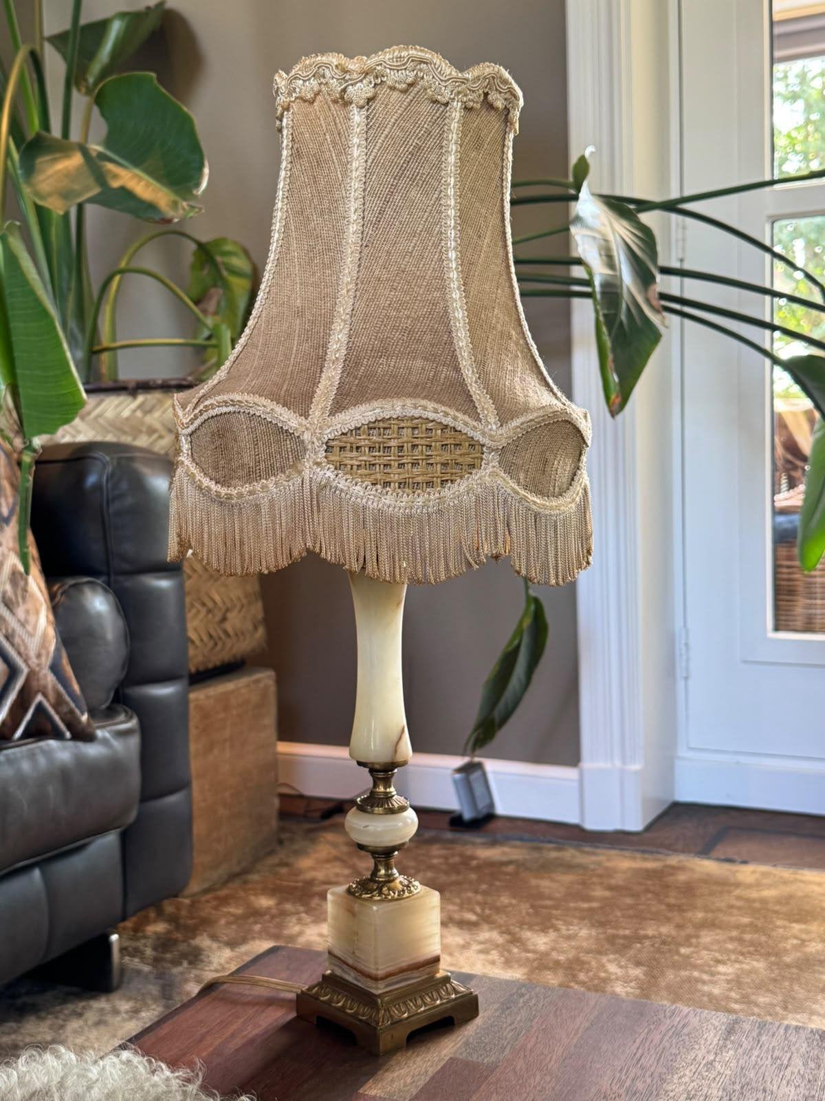 Vintage Tafellamp met marmer, Antiek en Kunst, Ophalen of Verzenden