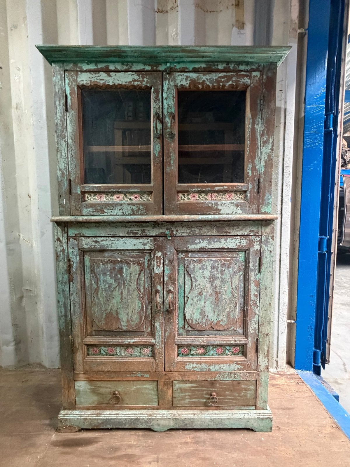 Unieke Vintage Houten Kast met Patina en Lades, Ophalen of Verzenden