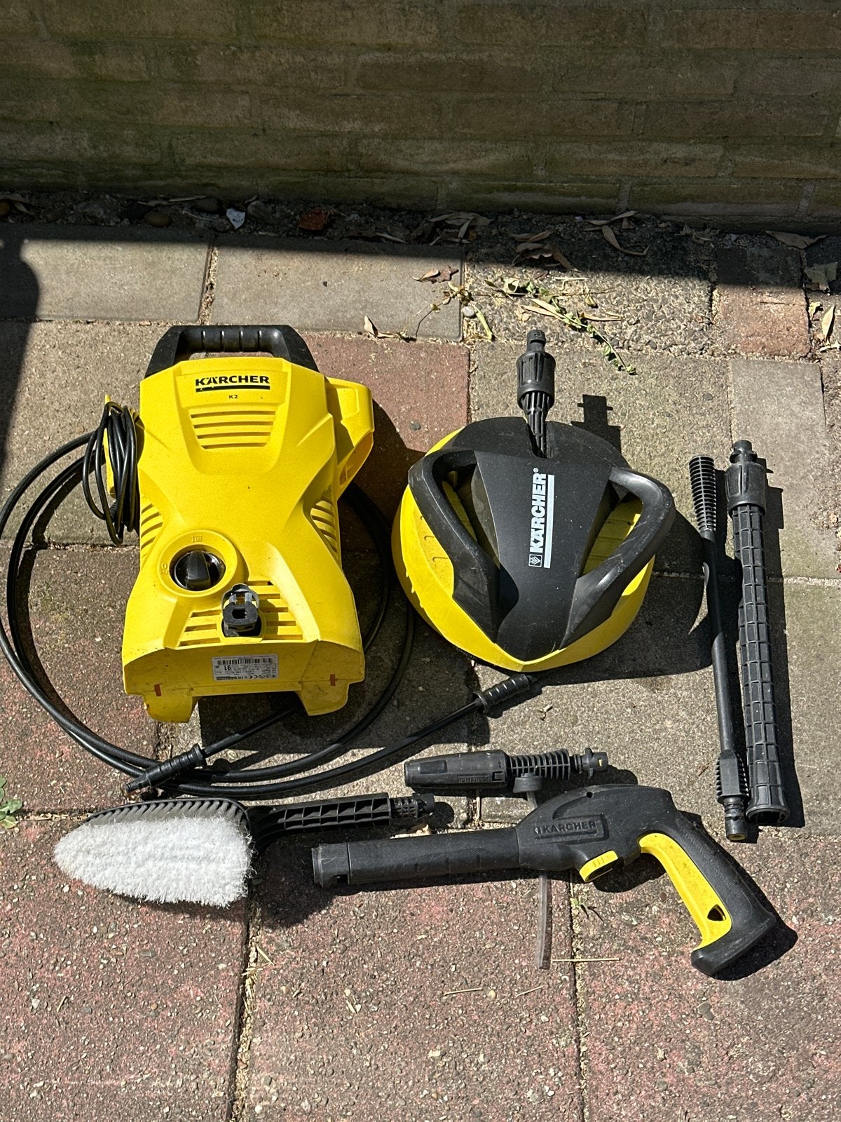 Kärcher K2 Basic Hogedrukreiniger met Terrasreiniger, Doe-het-zelf en Verbouw, Reinigingsmachines, Ophalen of Verzenden, Zo goed als nieuw