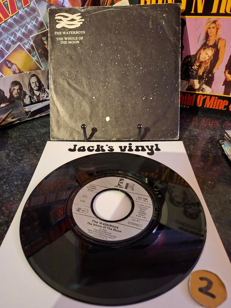 The Waterboys - The Whole Of The Moon Vinyl Single 1985/2, Fotohoes, Ophalen of Verzenden, Gebruikt, 7 inch