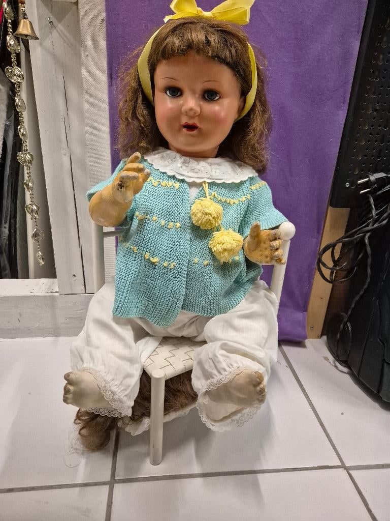 grote oude poppen, Verzamelen, Poppen, Ophalen of Verzenden, Gebruikt, Pop