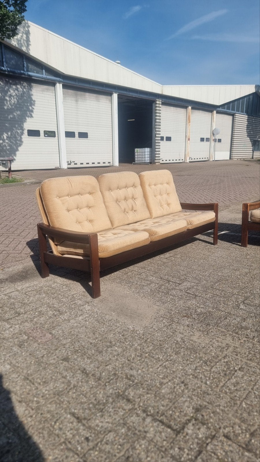 vintage bankstel jaren 70, ,, 75 tot 100 cm, Ophalen of Verzenden, ,