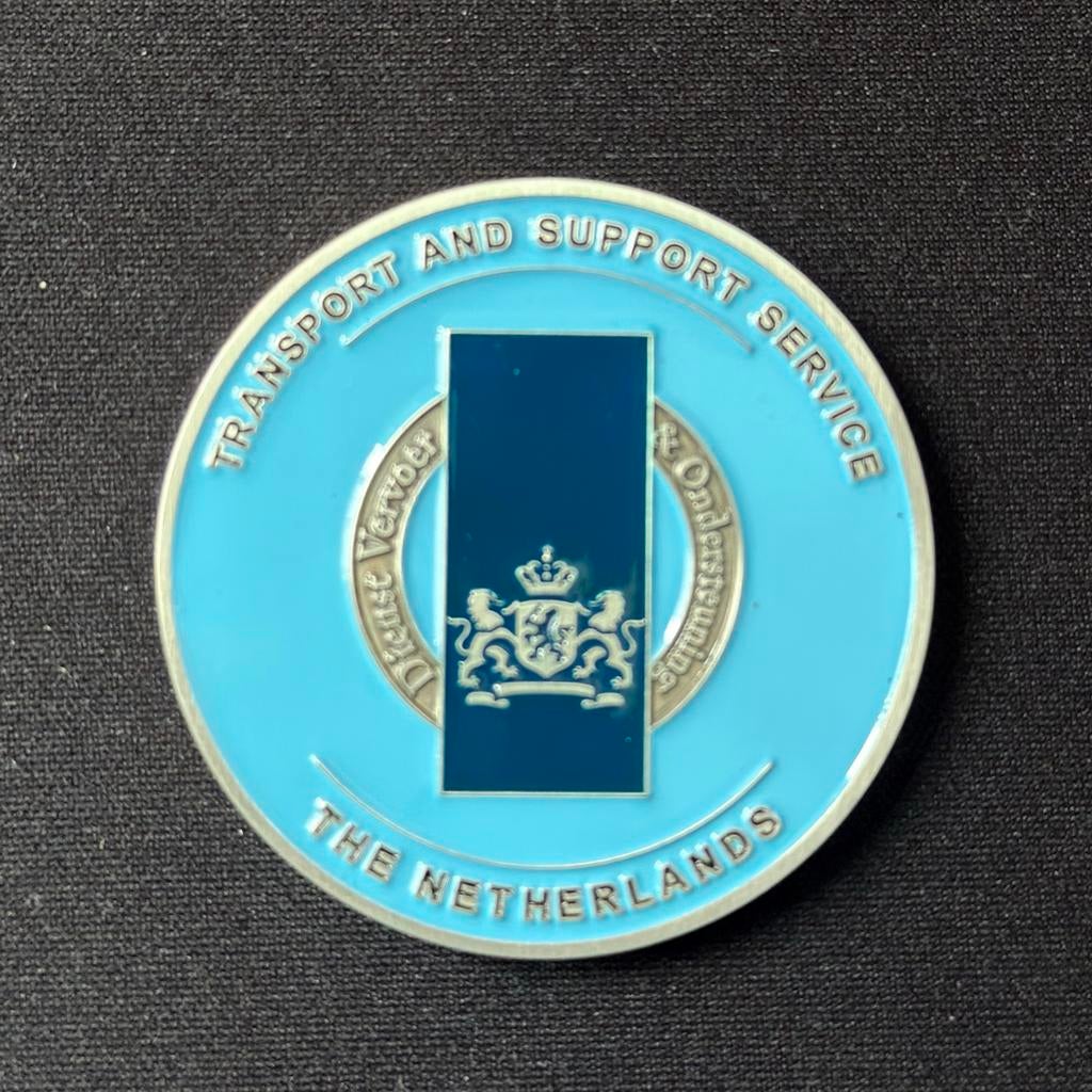 Challenge Coin Dienst Vervoer & Ondersteuning, Ophalen of Verzenden, Overige soorten, Nederland, Embleem of Badge