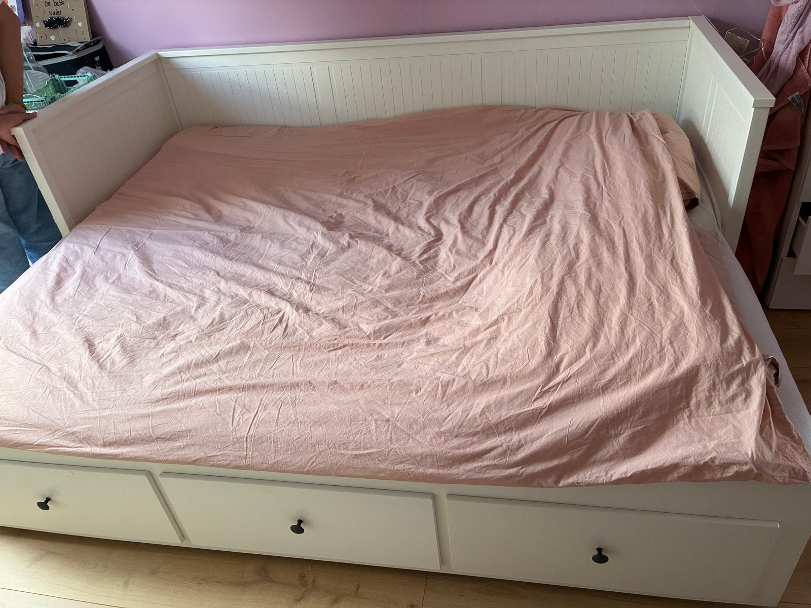 IKEA Hemnes Uitschuifbaar Bedbank - Wit, Ophalen, Wit, Tweepersoons, 80 cm