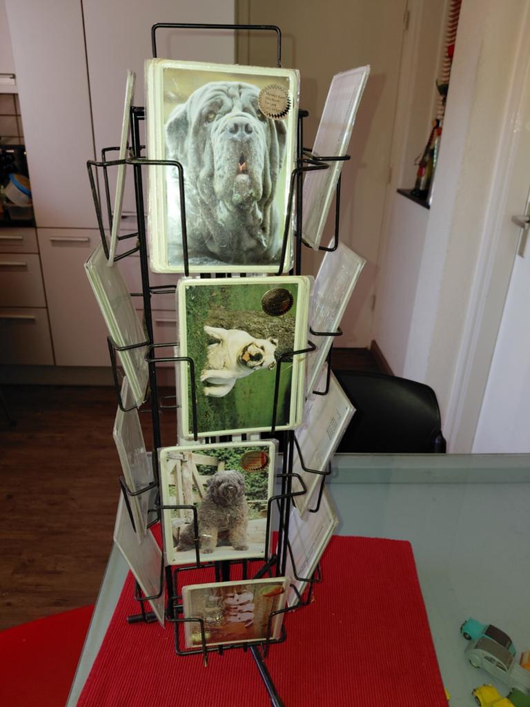 kaartenmolen met diverse metalen dierenbordjes, Ophalen, 1980 tot heden, Ongelopen, Gelderland