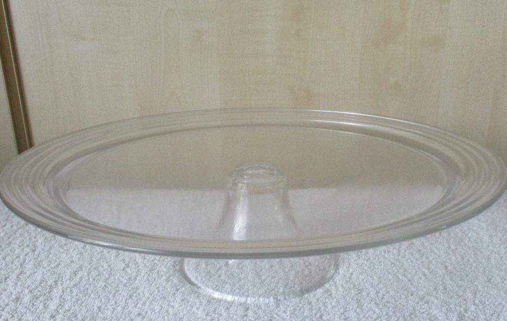 GLAZEN GEBAKSSCHAAL OP VOET, Huis en Inrichting, Keuken | Servies, Ophalen, Nieuw, Glas, Schaal of Schalen