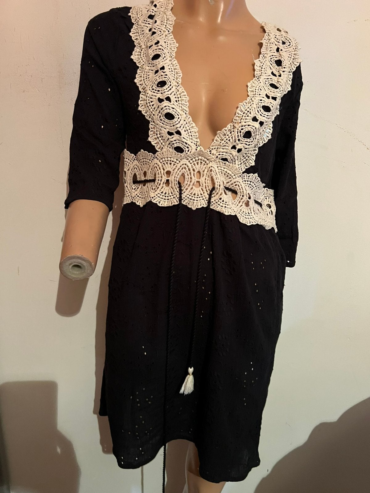 CALZEDONIA jurk met kant maat S  origineel ZGAN, Zwart, G, T, Calzedonia