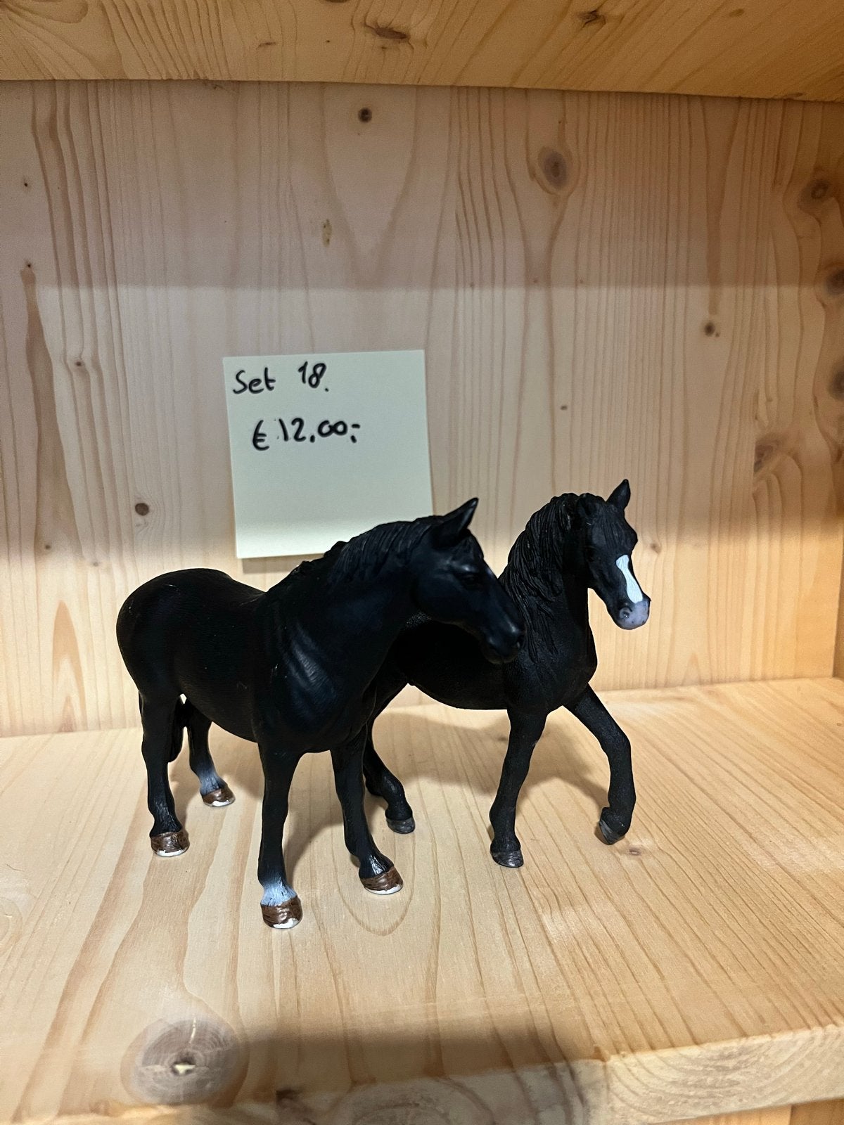 Schleich paarden set 18 - Zwarte paarden, Ophalen of Verzenden, Zo goed als nieuw, Jongen of Meisje