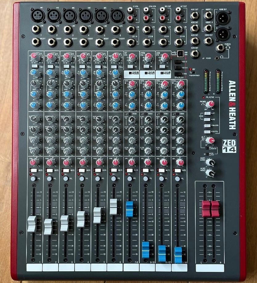 Allen & Heath ZED 14, Ophalen, Zo goed als nieuw, 10 tot 20 kanalen, Microfooningang
