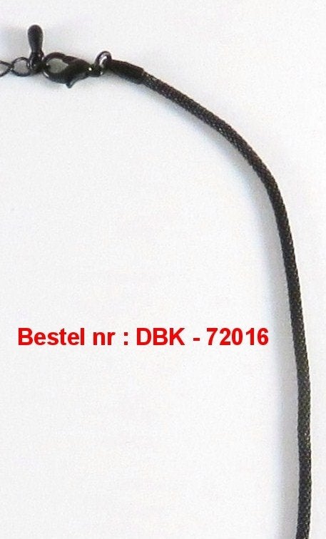 Zwarte ronde metalen ketting - 40+8 cm  € 3,00, Marktplaats@koningsieraden.nl, Overige materialen, Verstelbaar, Verzenden