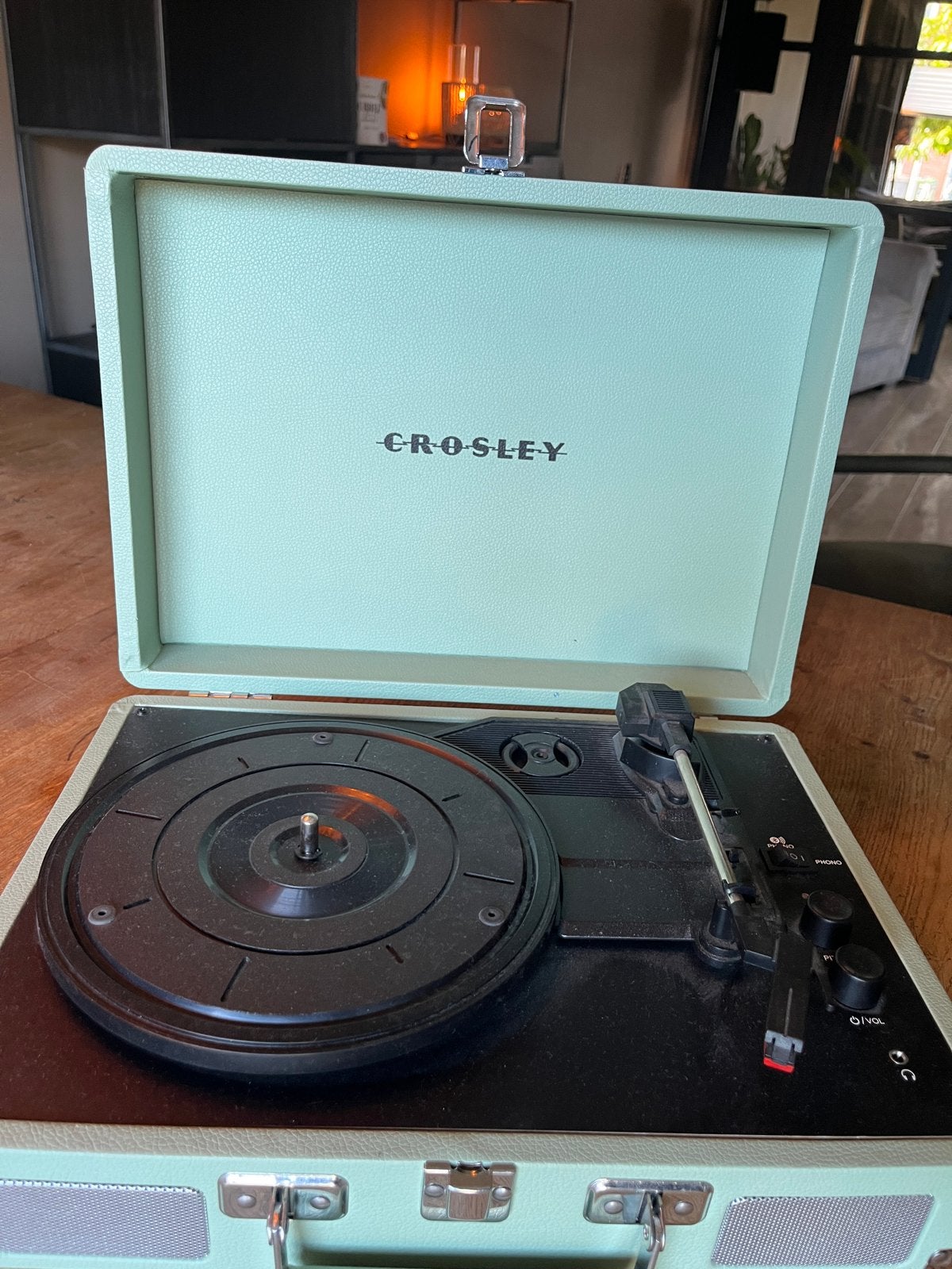 Crosley Cruiser Plus Platenspeler - Mintgroen, Ophalen, Zo goed als nieuw, Platenspeler, Overige merken