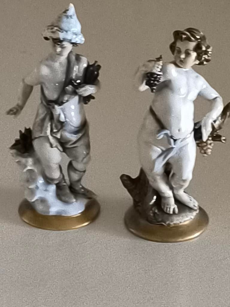 Antiek porselein Capodimonte beelden, Antiek en Kunst, Ophalen of Verzenden