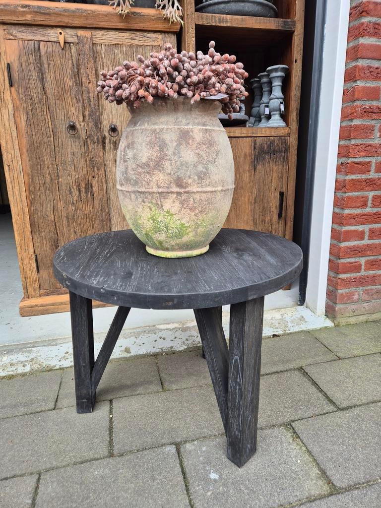 Hoffz Salontafel rond hout zwart NIEUW!!, Huis en Inrichting, Ophalen, Www.vrumdwonen.nl, Het Logement 9, Nieuw
