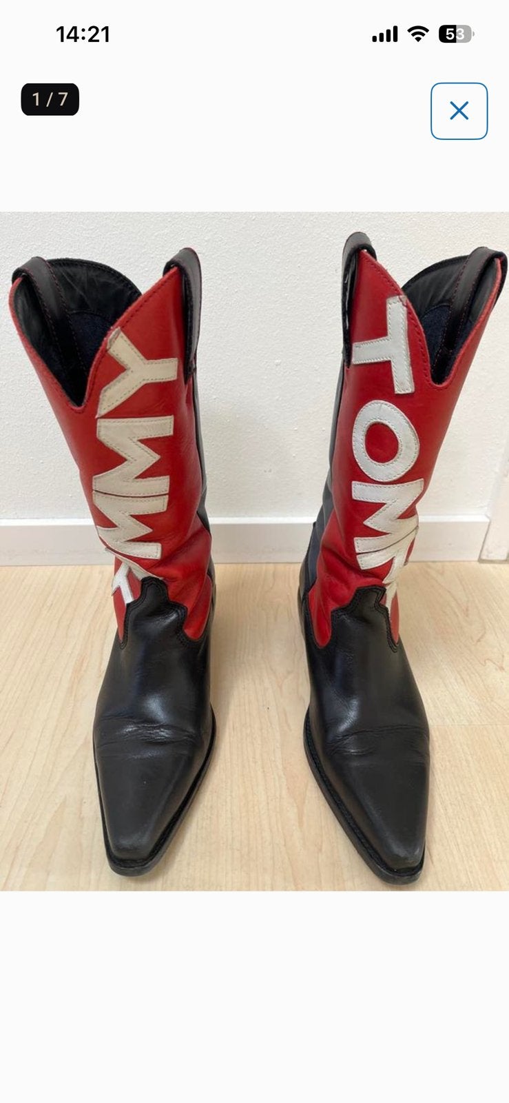 Tommy Hilfiger boots, Cowboy laatzen Maat 39, Hoge laarzen, Overige kleuren, Ophalen of Verzenden, Zo goed als nieuw