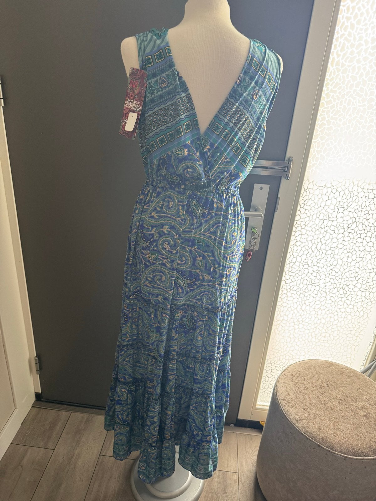 Nieuwe Boho Fashion Maxi Jurk - Eén Maat, Ophalen of Verzenden, Nieuw, Blauw, Onder de knie