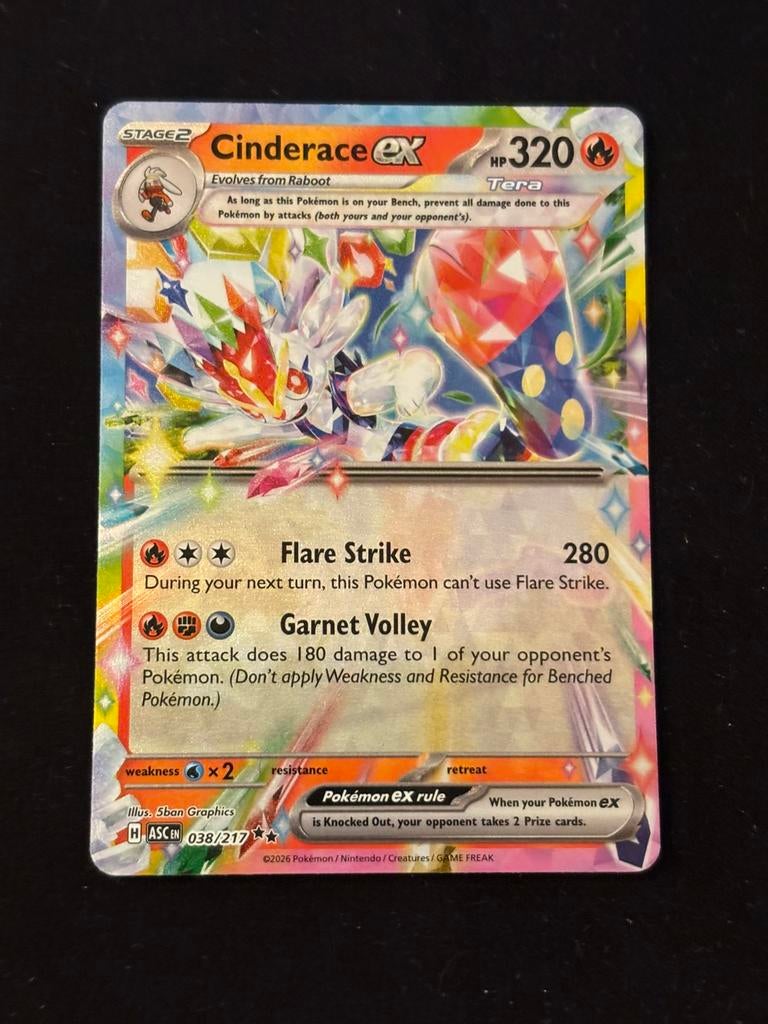 Cinderace EX - Ascended Heroes 038/217, Ophalen of Verzenden, Zo goed als nieuw