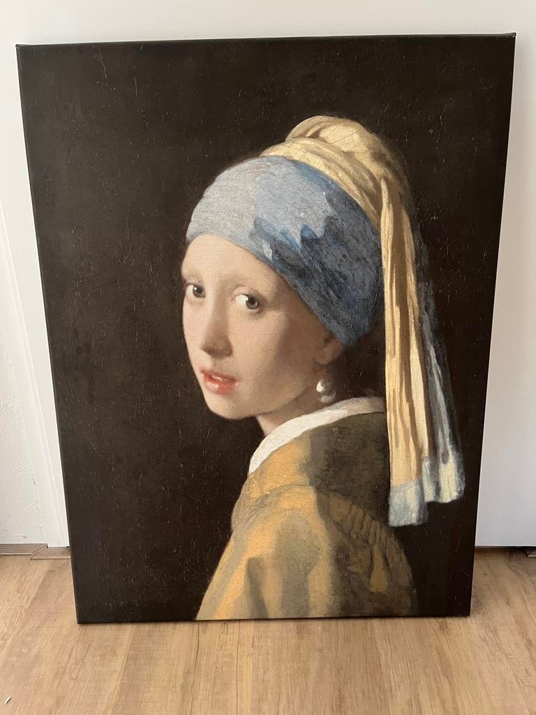 Het Meisje met de Parel - Canvas Schilderij, Ophalen