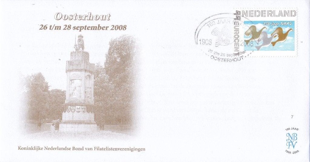 100 jaar NBVF – Oosterhout – 26 t/m 28 september 2008, Verzenden, Envelop
