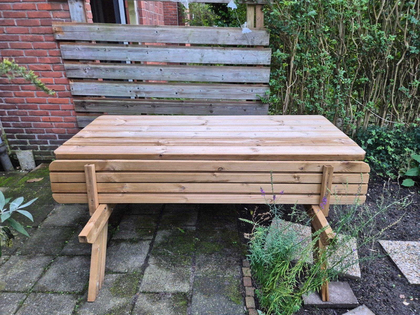 Grenen picknicktafel, Ophalen, Zo goed als nieuw, Hout