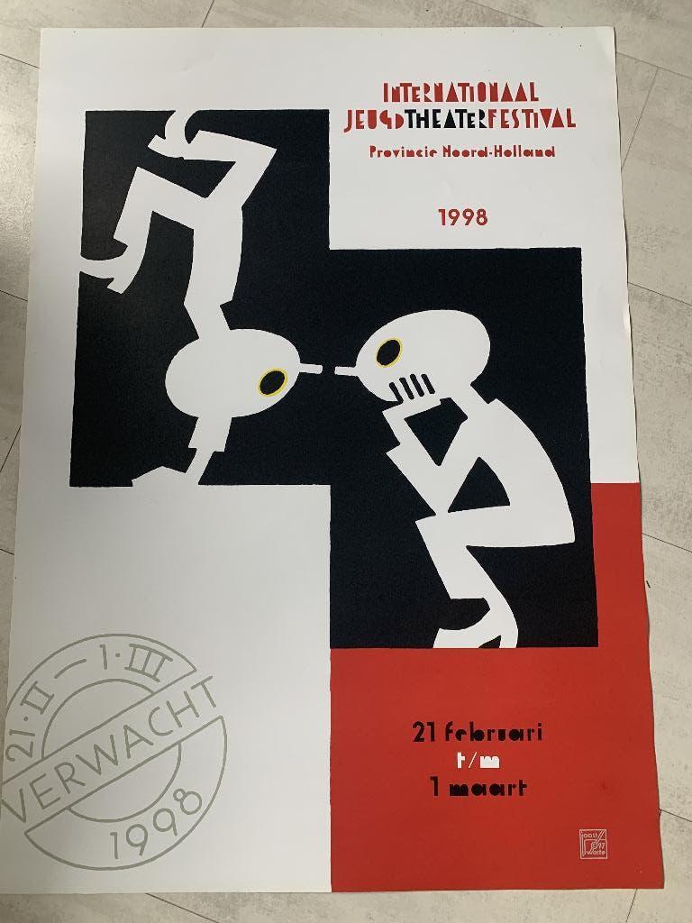 Joost Swarte : Int. Jeugd Theater Festival (Giga poster), Boeken, Stripboeken, Eén stripboek, Ophalen of Verzenden, Nieuw