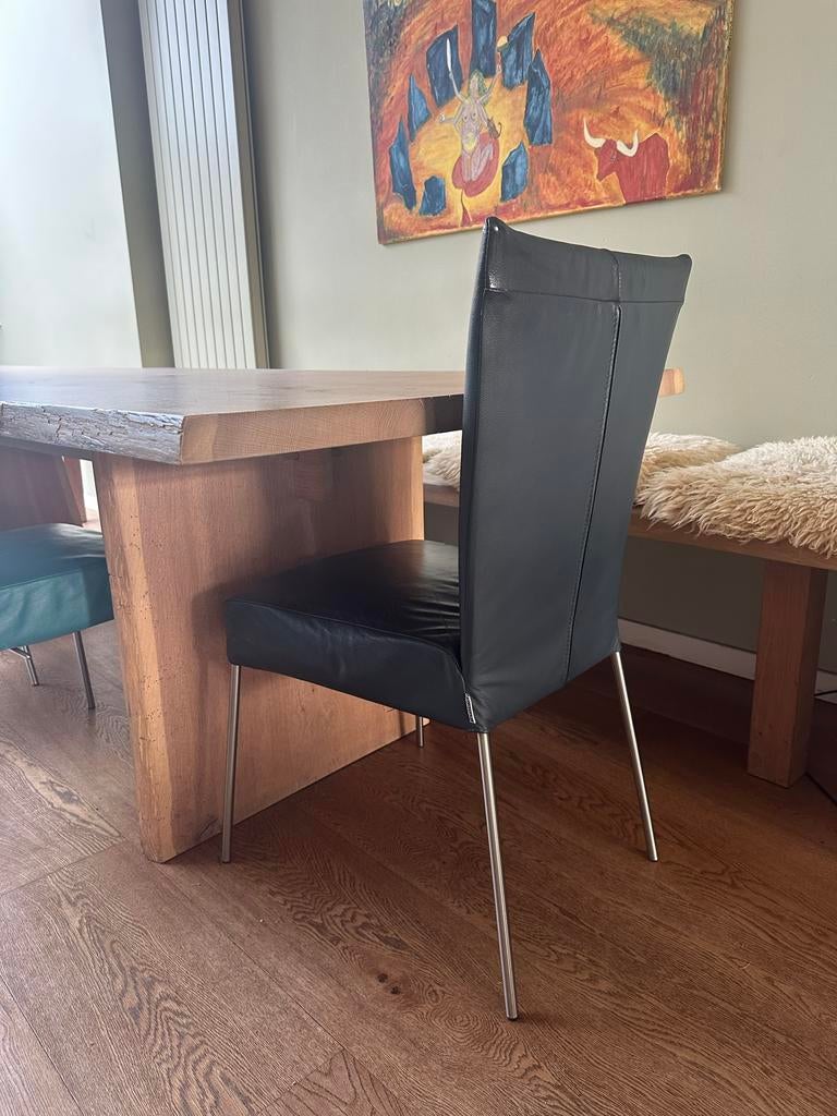 5 Framati stoelen met verstelbare rugleuning - Blauw/Grijs, Huis en Inrichting, Stoelen, Ophalen, Gebruikt, Blauw, Stof
