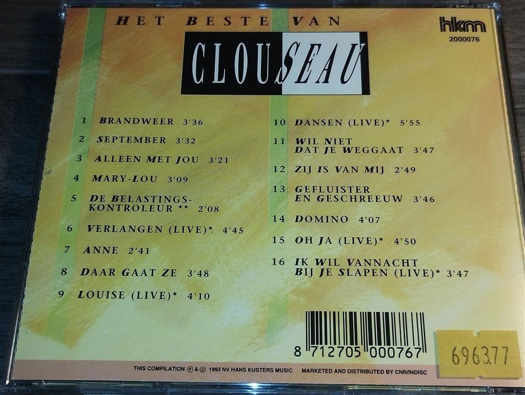 Clouseau - Het Beste Van, Ophalen of Verzenden, Zo goed als nieuw, Levenslied of Smartlap