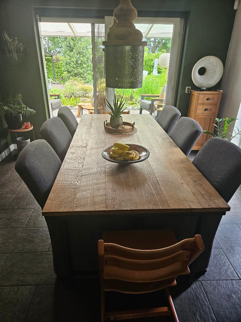 Eethoek met 6 stoelen, Huis en Inrichting, Complete eetkamers, Ophalen, Gebruikt, 4 tot 6 stoelen