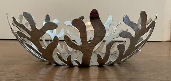 Alessi Mediterraneo designer fruitmand 30 cm RVS 18/10, Ophalen, Overige materialen, Mand, Rond