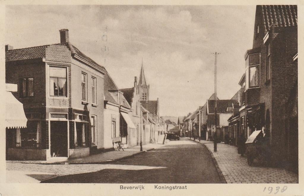 Beverwijk Koningstraat 1938, Ophalen of Verzenden, 1920 tot 1940, Gelopen, Noord-Holland