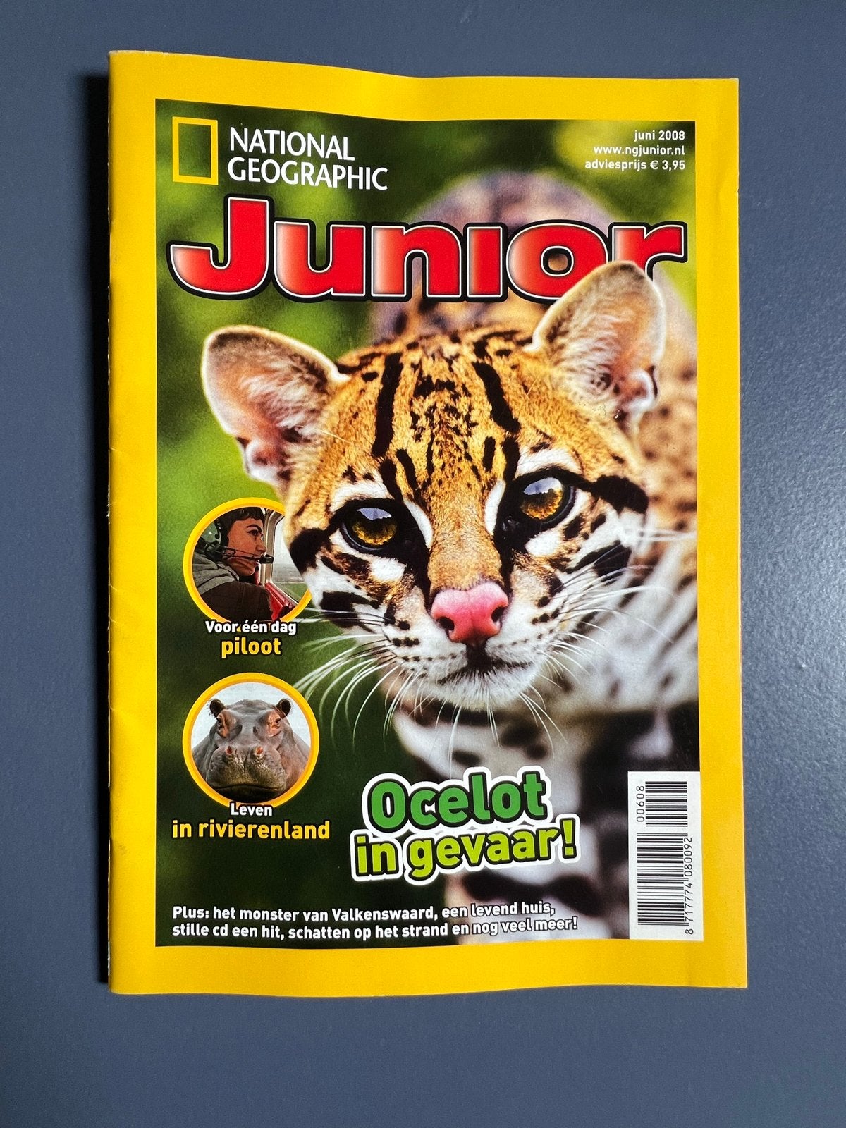 National Geographic Junior - Juni 2008 - Ocelot in gevaar!, Ophalen of Verzenden, Gelezen, Wetenschap en Natuur