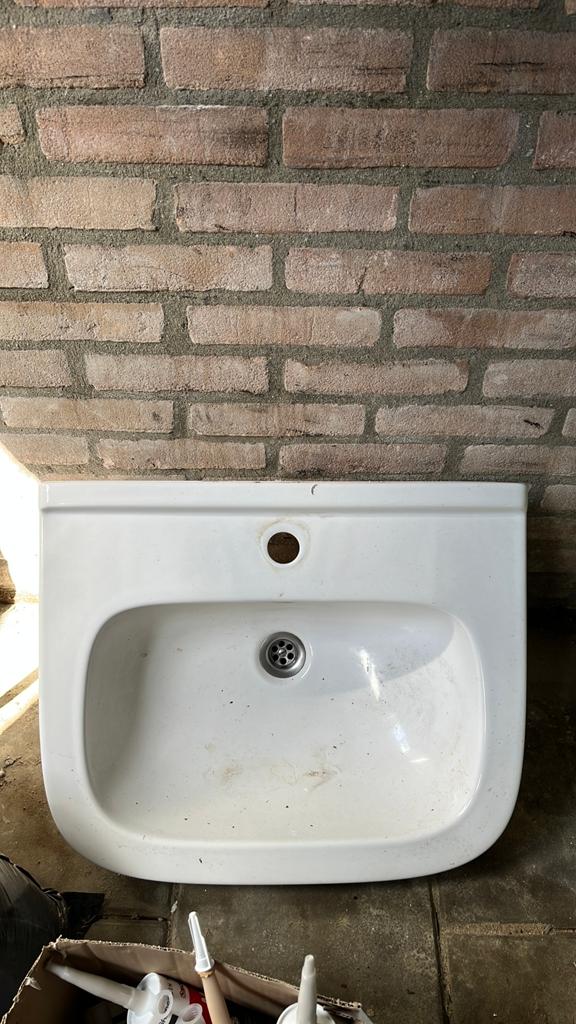 Wastafel 55x45 cm - Wit keramiek, Ophalen, Gebruikt, Wastafel