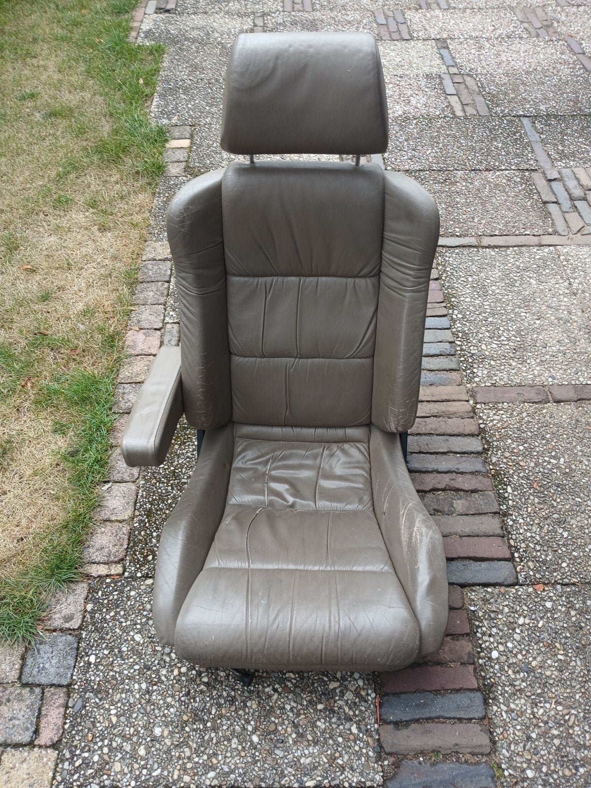 ASS Klassieke Autostoel Crème/Beige Leer, Ophalen, Gebruikt, Universele onderdelen