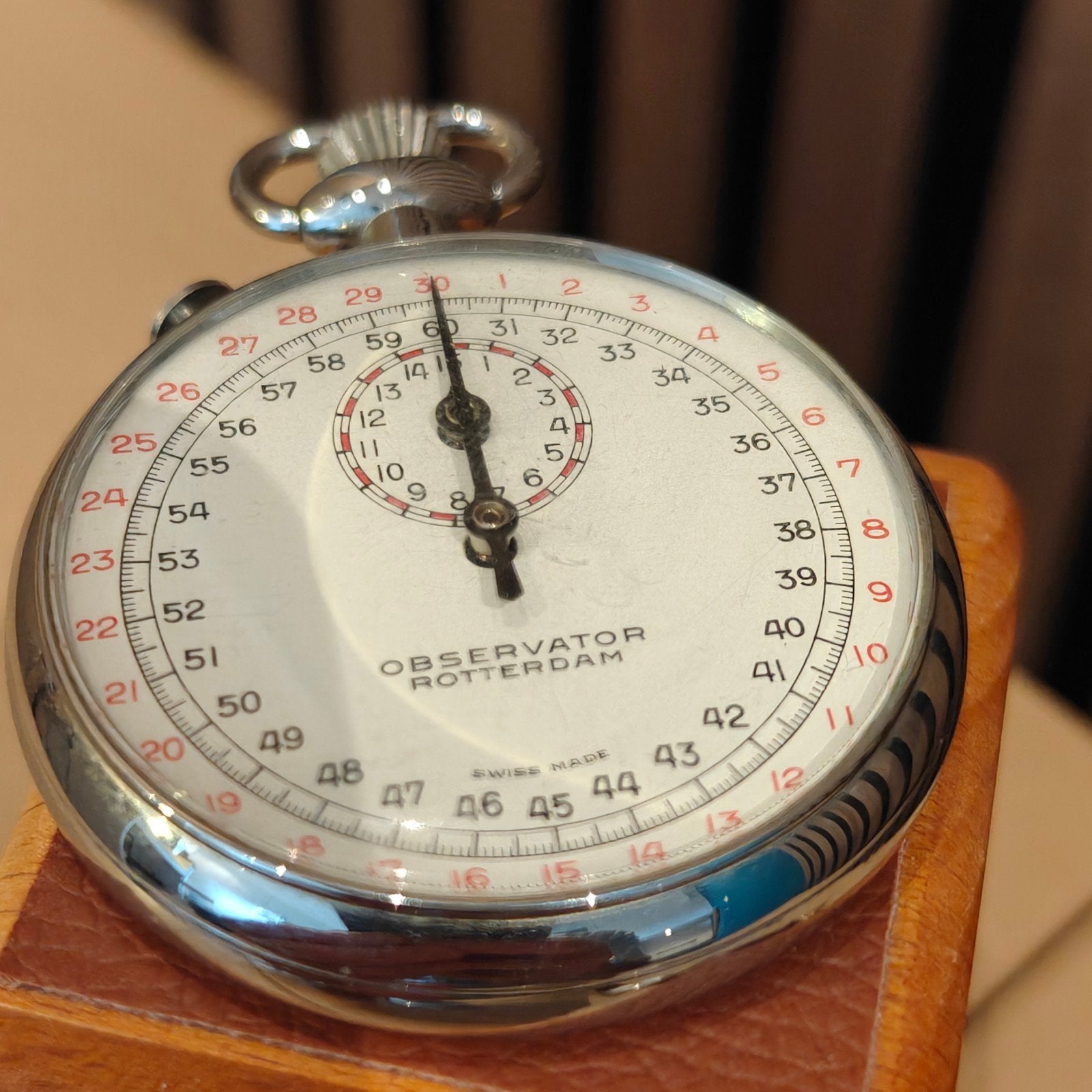 Observator Rotterdam vintage Zwitserse stopwatch, Ophalen of Verzenden, Staal, Overige merken, 1960 of later