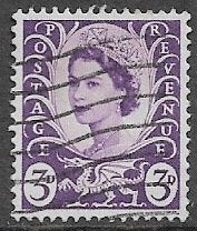 GB - WALES 3d. zegel - Koningin Elisabeth II - 1967, Postzegels en Munten, Verzenden, Gestempeld