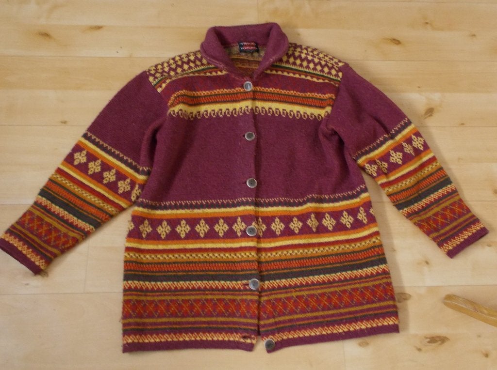 Mooie kleuren folklore wol mix print vest! XL, Verzenden, Zo goed als nieuw, Maat 46/48 (XL) of groter, Meerkleurig